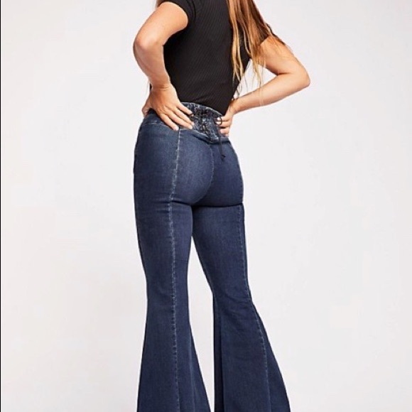 NWT Free People Bell Bottom Denim Jeans - Picture 2 of 7
